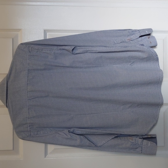 Mens Button Front Long Sleeve Shirt, Size Small, Blue/White, Le31 Simons - Picture 2 of 5